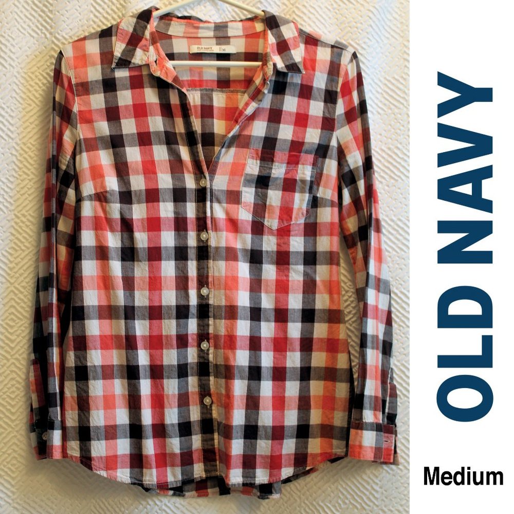 Old Navy Checkered Button Down - Medium